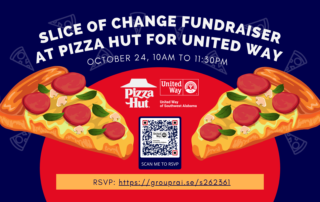 Slice of Change Fundraiser at Pizza Hut for the United Way of Southwest Alabama.