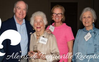 Alexis DeTocqueville Reception. Pictured from left to right Jo Bullard, Vaughan Morrissette, Ashley O'Conner, and Lucy Harrison.