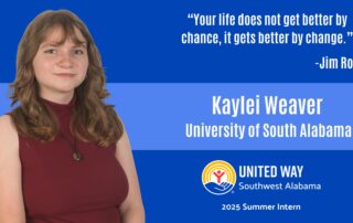 Kaylei Weaver, Summer Intern and student at University of South Alabama