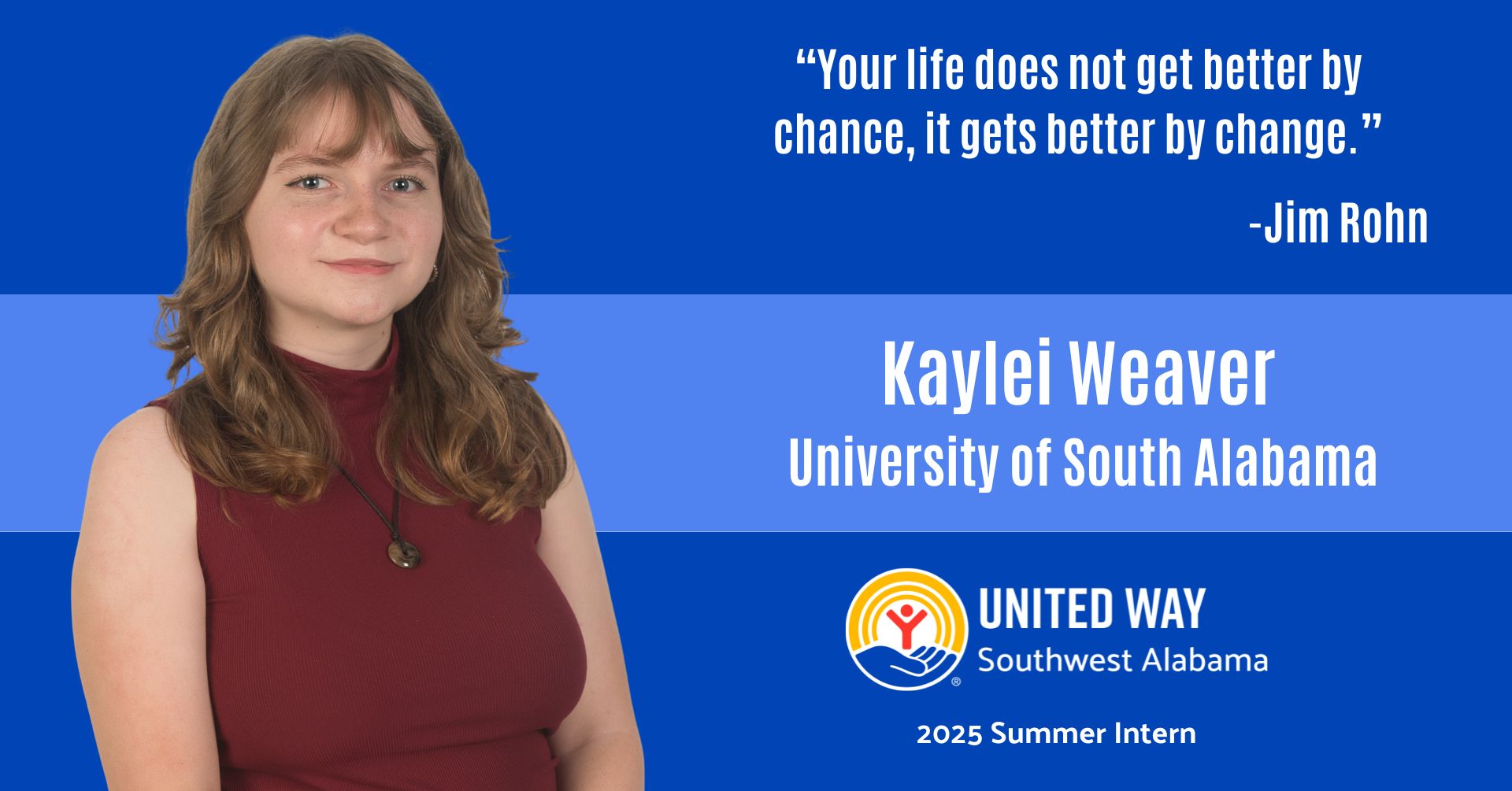 Kaylei Weaver, Summer Intern and student at University of South Alabama